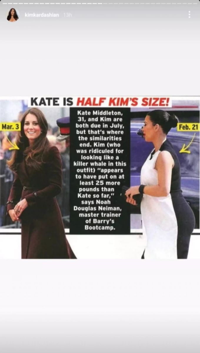 Immer wieder wurde Kim Kardashian mit anderen Frauen – hier mit Kate Middleton – verglichen. Kim Kardashian