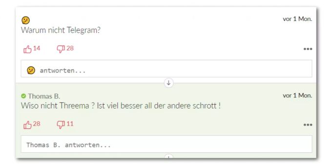 Auch bei uns spalten sich die Meinungen zu Alternativen für WhatsApp. WhatsApp Meinungen