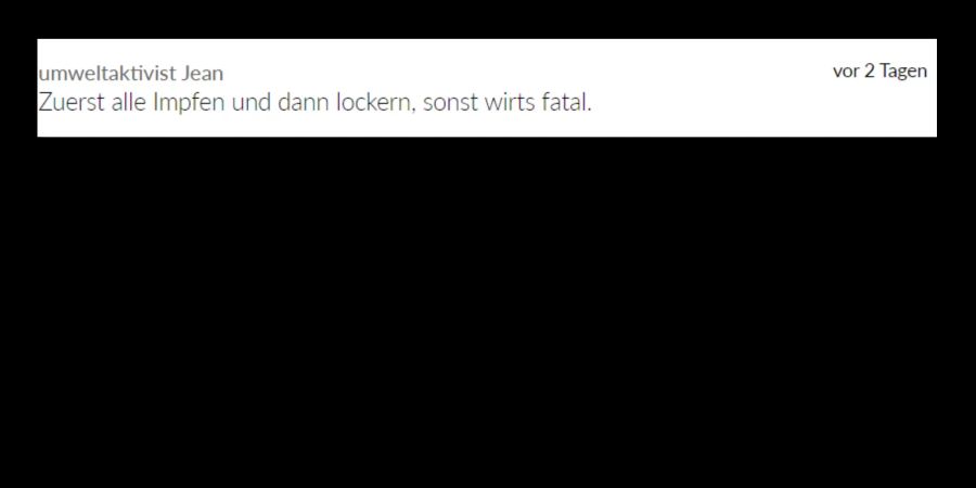 Umweltaktivist Jean dagegen findet, dass es noch zu früh für solche Lockerungen ist.