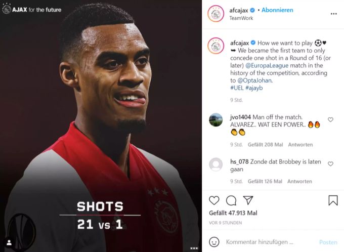 Ajax Amsterdam stellt gegen YB einen neuen Rekord in der Europa League auf. yb