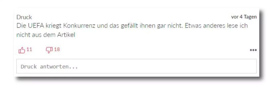 Doch nicht nur die Vereine werden in den Kommentarspalten kritisiert.