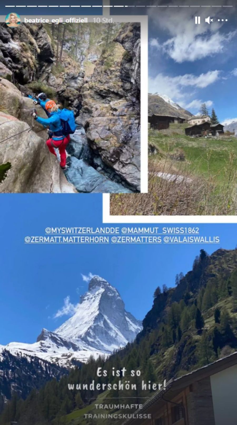 Der Schlager-Star zeigt Impressionen von ihrem Trainingscamp am Matterhorn.