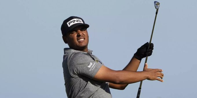 Der Kolumbianer Sebastian Munoz sorgte mit seinem Mülleimer-Hole-in-One für den Kunstschuss des Tages. pga championship
