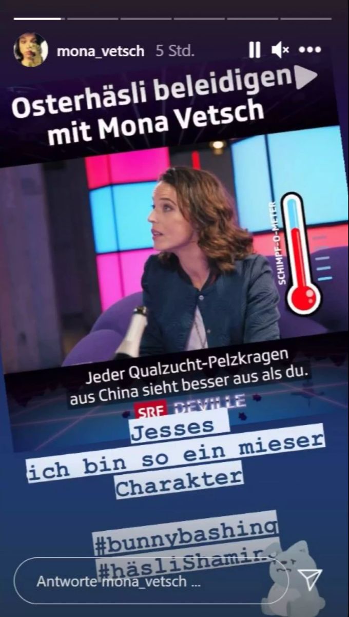 Mona Vetsch schämt sich für ihr Häsli-Mobbing. mona