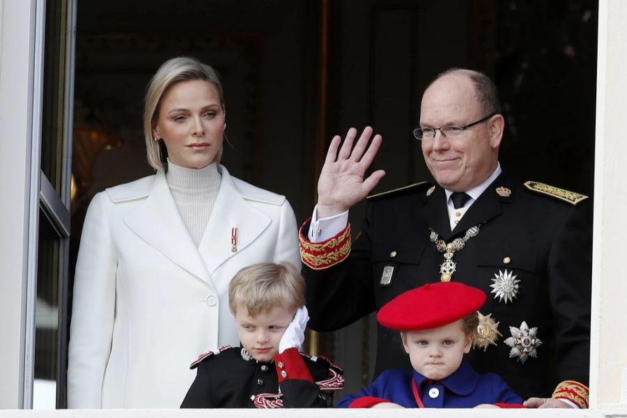 Auftritt von Albert, Charlene und ihren Kindern im Jahr 2019.