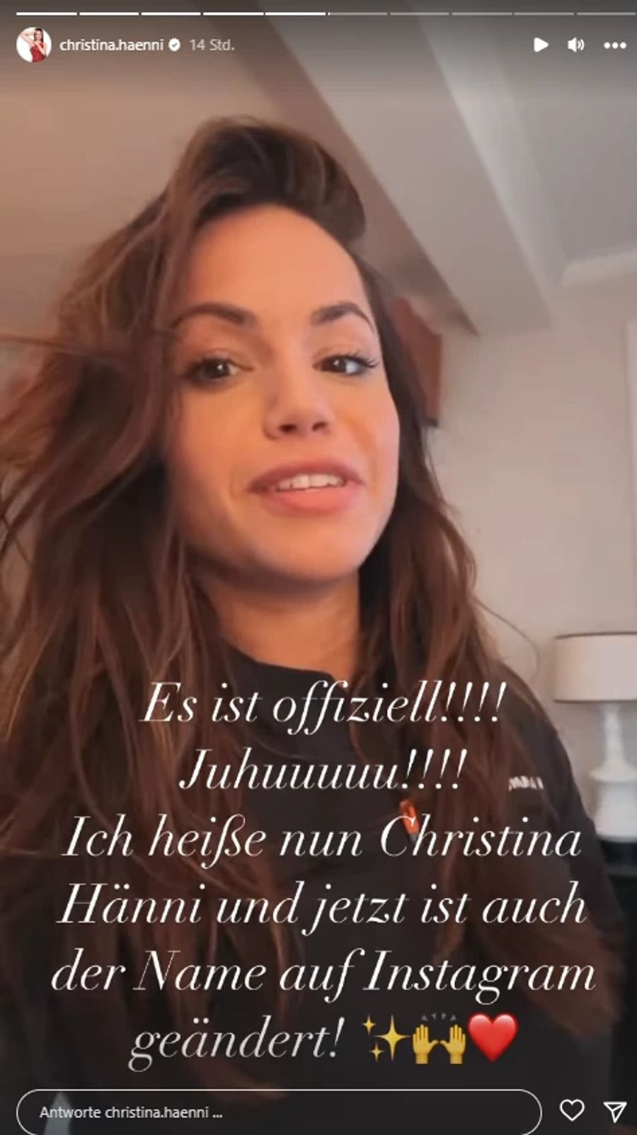 Luca Hännis Christina freut sich über ihren neuen Namen!