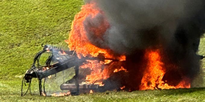 Unterschlatt AI - Brand einer Rundballenpresse
