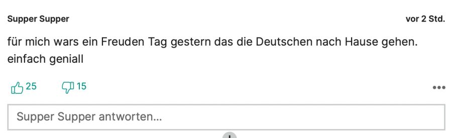 «Supper Supper» freut er sich an Deutschlands Ausscheiden.