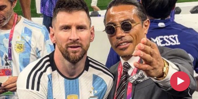 Kritik nach Final - Starkoch Salt Bae nervt Messi und küsst WM-Pokal!