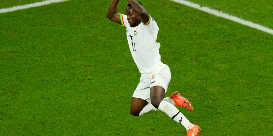 Ghanas Osman Bukari feiert den zweiten Treffer seiner Mannschaft gegen Portugal.