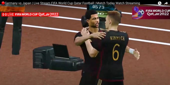 Gnabry und Kimmich jubeln über ihren virtuellen Treffer. fifa23