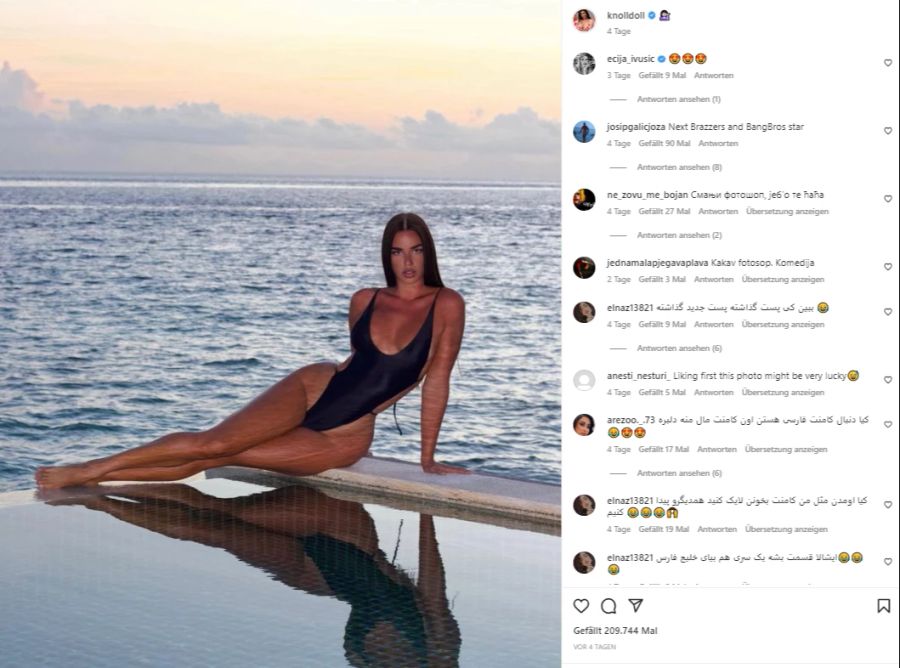 Auf Instagram hat Ivana Knöll mittlerweile über 3,6 Millionen Follower.