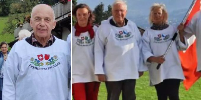 Nach Maurer - Jetzt posiert auch SVP-Doyen Blocher im Trychler-Hemd