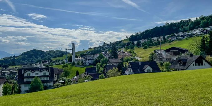 Der Ausblick über Udligenswil. Der Ausblick über Udligenswil.