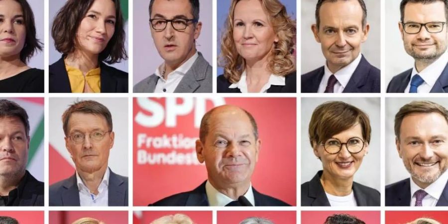 Die künftige Bundesregierung auf einen Blick. Foto: Michael Kappeler, Kay Nietfeld/dpa
