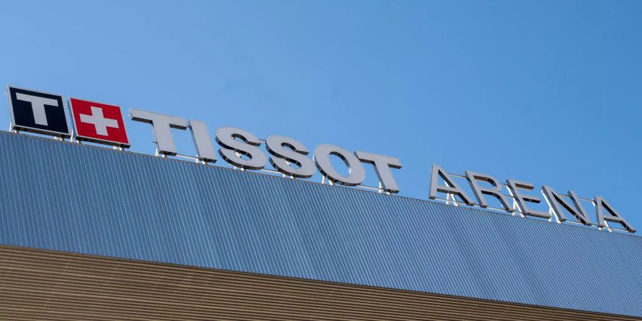 Schriftzug Tissot Arena am Boulevard des Sports 18 in Biel.