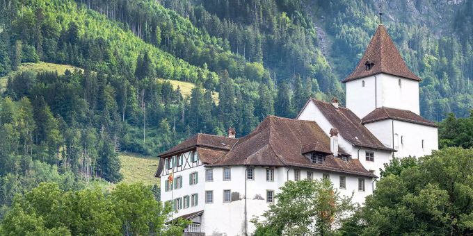 Das Schloss Wimmis im Kanton Bern. Das Schloss Wimmis im Kanton Bern.