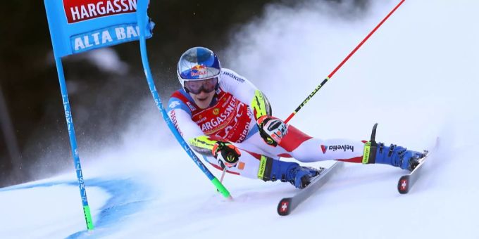 Marco Odermatt beim Weltcup-Riesenslalom in Alta Badia. Marco Odermatt