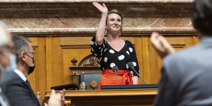 Nationalratspräsidentin Irène Kälin. Irène Kälin