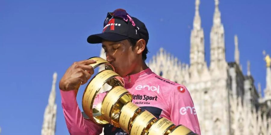 In diesem Jahr gewann der Kolumbianer Egan Bernal den Giro d’Italia. Foto: Fabio Ferrari/LaPresse via ZUMA Press/dpa