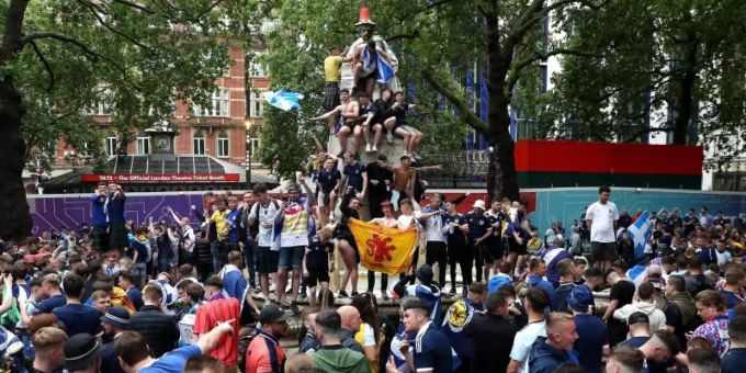 Viele schottische Fans waren während der EM nach London gereist. Foto: Kieran Cleeves/PA Wire/dpa Viele schottische Fans waren während der EM nach London gereist. Foto: Kieran Cleeves/PA Wire/dpa