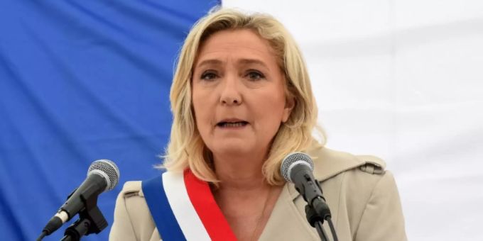 Die Kandidatin der Präsidentschaftswahl in Frankreich, Marine Le Pen . marine le pen