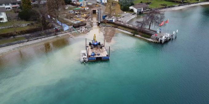 Thun: Bauarbeiten Regenbecken. Thun