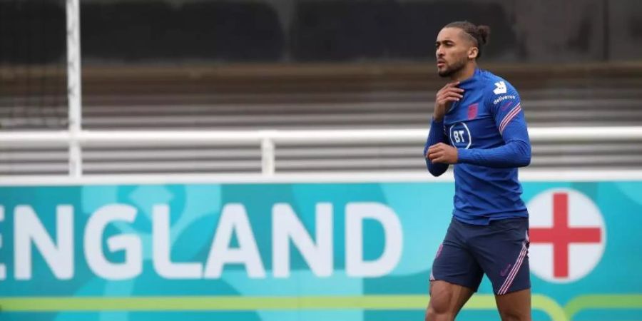 Dominic Calvert-Lewin joggt während einer Trainingseinheit der Three Lions über den Trainigsplatz. Foto: Nick Potts/PA Wire/dpa