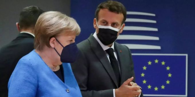 Merkel und Macron beim EU-Gipfel. (Archivbild) Emmanuel Macron und Angela Merkel