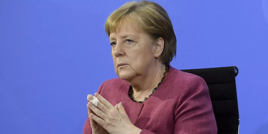 Bundeskanzlerin Angela Merkel nimmt an einer Pressekonferenz im Kanzleramt teil. Foto: Annegret Hilse/Reuters Pool/dpa