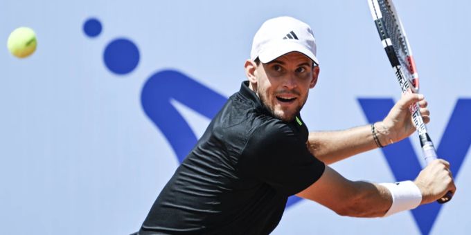 Dominic Thiem beim Spiel gegen Alexandre Muller in Gstaad. dominic thiem gstaad