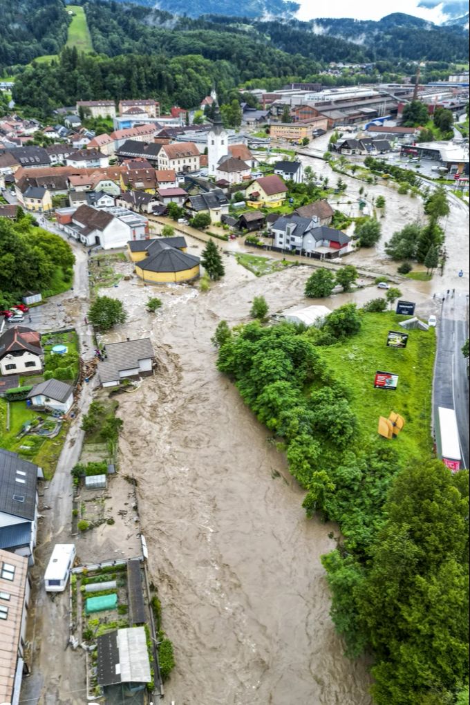 Überflutete Strassen in Slowenien Slowenien Unwetter
