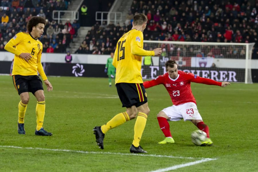 Xherdan Shaqiri im Einsatz für die Schweizer Nati gegen Belgien im November 2018.