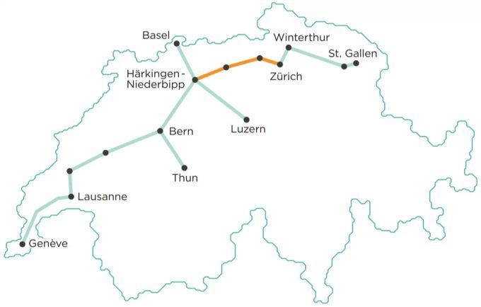 Die Kosten für die ersten Teilstrecke von Härkingen-Niederbipp SO nach Zürich werden auf 3 Milliarden Franken veranschlagt. cargo sous terrain