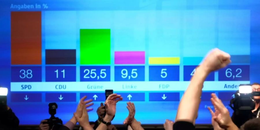 Wahlprognose bei SPD-Wahlparty