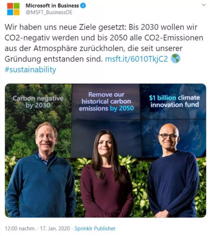 Bis 2030 will Microsoft CO2-negativ werden. microsoft