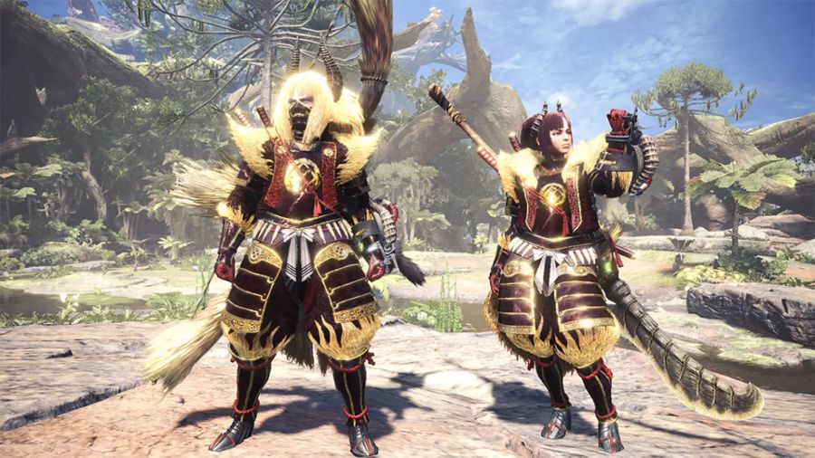 Die β-Version des neuen Rajang-Rüstungssets von Monster Hunter World: Iceborne.