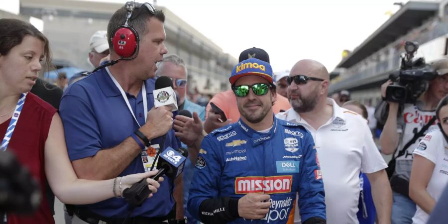 Fernando Alonso nach der Qualifikation für Indy 500 im Jahr 2019.