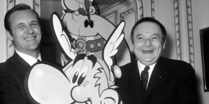 Albert Uderzo (links) und René Goscinny im Jahr 1967. René Goscinny