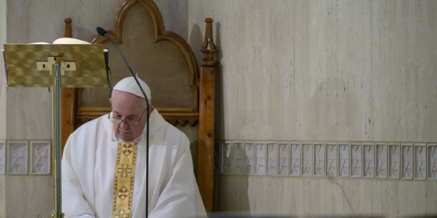 Papst Franziskus am Donnerstag beim Morgengebet