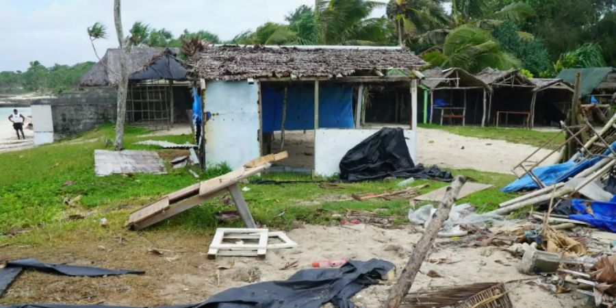 Beschädigtes Haus in Vanuatu