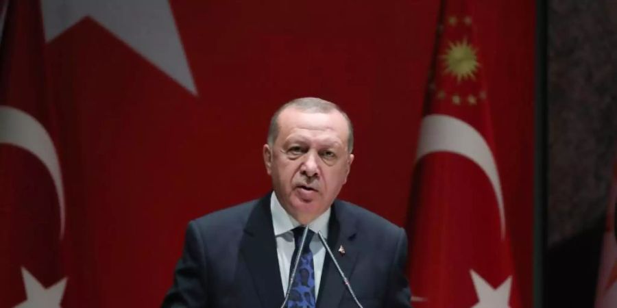 Recep Tayyip Erdogan soll an Gesprächen zur Lage im Bürgerkriegsland Libyen nach Deutschland kommen. Foto: Uncredited/Pool Turkish Presidency/AP/dpa