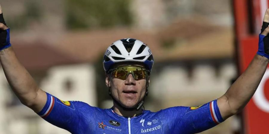 Sprinter Fabio Jakobsen gewann seine dritte Etappe bei der diesjährigen Vuelta. Foto: Alvaro Barrientos/AP/dpa