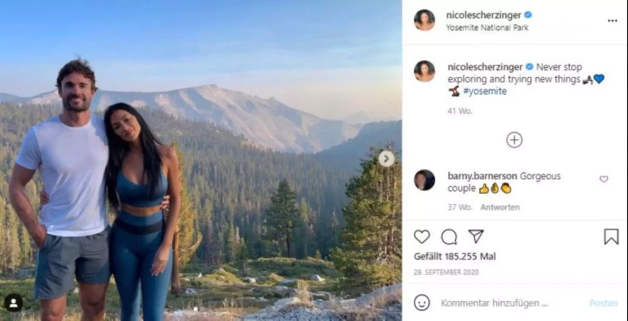 Nicole und Ex-Rugbyspieler-Freund Thom besuchen den Yosemite-Nationalpark in Kalifornien.