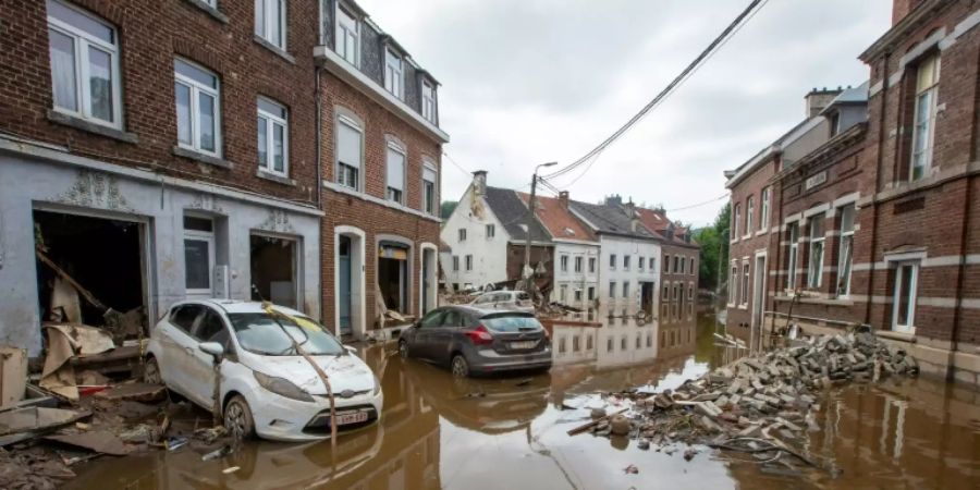 Hochwasser im belgischen Ort Pepinster