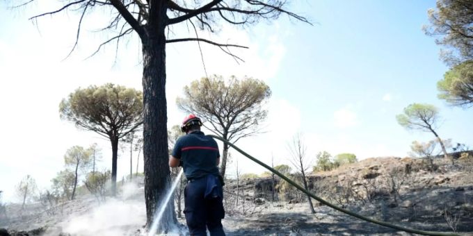 Ein Feuerwehrmann im Hinterland von Saint-Tropez Ein Feuerwehrmann im Hinterland von Saint-Tropez