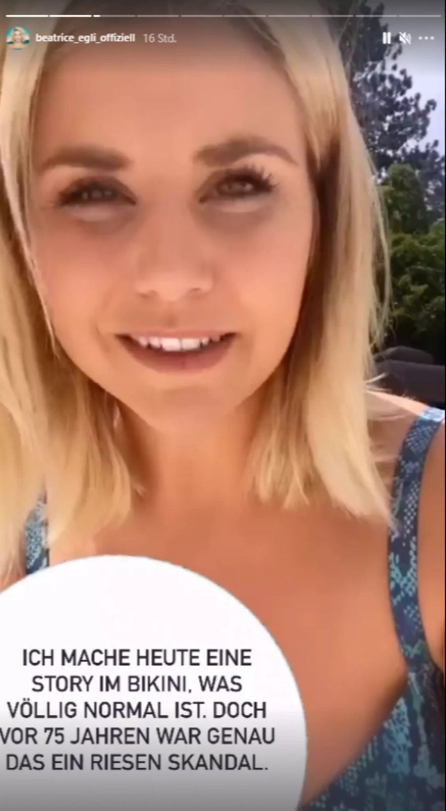 Beatrice Egli zeigt sich auch in ihrer Instagram-Story im Bikini.