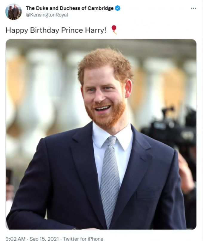 So sah der Geburtstagsgruss von Prinz William und Herzogin Kate dieses Jahr für Prinz Harry aus – nüchtern. Prinz William Prinz Harry