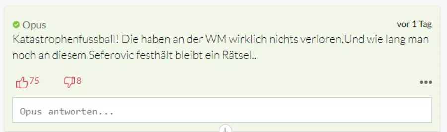 Dieser Leser findet deutliche Worte. Er spricht von «Katastrophenfussball».