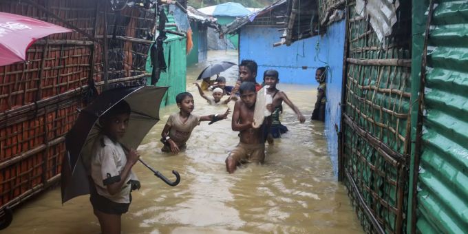 Rohingya-Flüchtlinge in Bangladesch sind dem Starkregen ausgesetzt. Bangladesh Rohingya Refugees